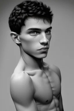 Appearance: Ari has a mixed-race skin tone with a light brown complexion. He has dark hair in a page boy haircut that sticks out from behind his ears, and his hair length could be somewhere in-between long and short. His face is thin with high cheekbones and gray eyes that are often full of emotion. He stands at around 5 feet 7 inches tall, with a lean build that suggests he doesn't engage in a lot of physical activity. He is of average attractiveness with a boyish face.