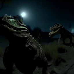 pov from inside a dark magical lizard with civilizations surrounding on the teeth, laborious farmers and family workers walking on the tongue, moon light, mystical vibes, 4k