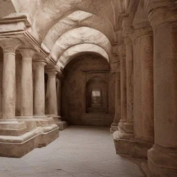 deep underground society with pueblo, greek, and islamic architecture