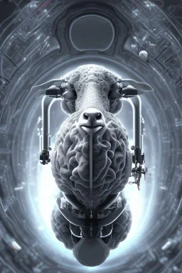 sheep brain cyborg, matrix style