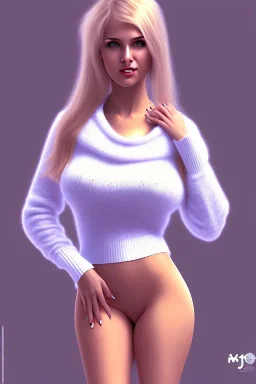 Thick busty girl wearing sweater