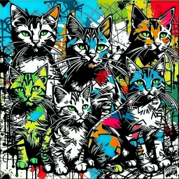 cats estilo grafiti retro