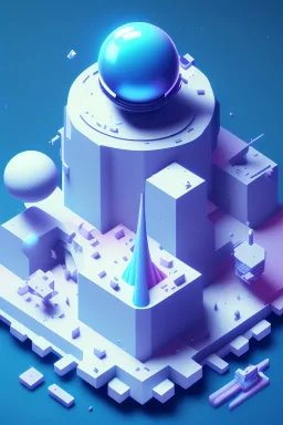 full length isometric clean art NFT, soft lighting, soft pastel gradients, high definition, 3d icon clay render, blender 3d