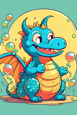 Happy Dragon Blowing Bubbles