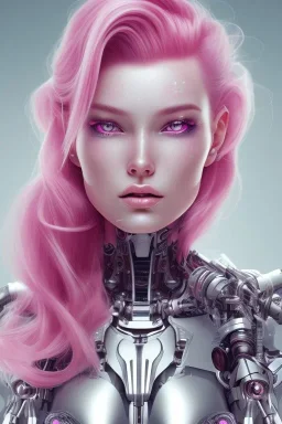 cyborg, pink hair,seven