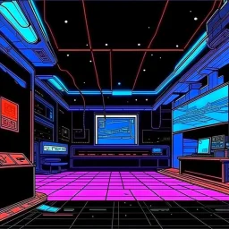 cyberpunk retro futuristic empty space for comics for comics