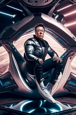 "Ultra realistic full body shot a elon musk in space ship concept, looking at the camera,full legs, cyberpunk, neo-figurative,concept ,full length view, face , full size, science, technology,future,electric ,futuristic style, design, practicality,manufacturability,performance, HOF, professional photographer, captured with professional DSLR camera, trending on Artstation, 64k, full size, ultra detailed, ultra accurate detailed, bokeh lighting, surrealism, background, detailed