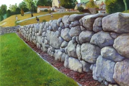 Stone wall, alfred sisley and edouard manet painting