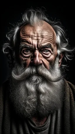 Photo of a brooding serious bearded old