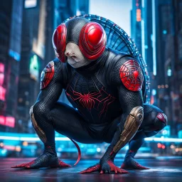 Fhoto full body, reality, Raw, animal snail as cyberpunk spiderman costum, digital art, intricate details, powerful composition, captivating, , trending on artstation, sharp focus, studio photo, intricate details, highly detailed, by addie_digi