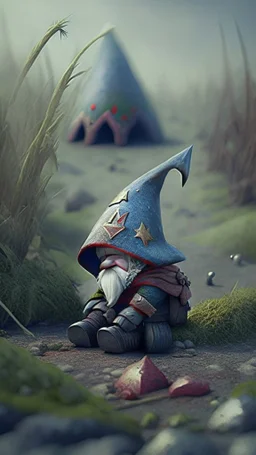 lonely gnome in the battlefield