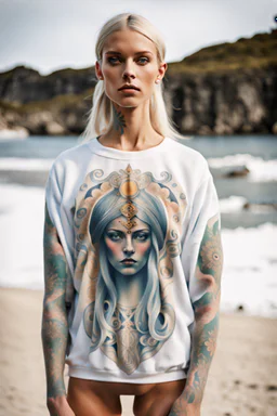 Tatooed Swedish priestess beach sweat