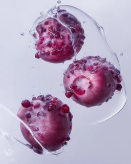 pomegranate fruit refraction under water