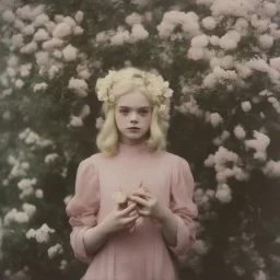 Elle fanning as a flower, autochrome