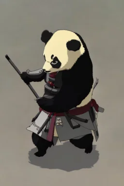 Panda in samurai armour