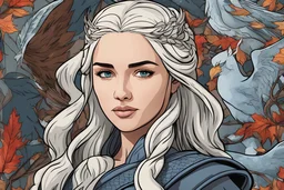 Daenerys Targaryen in 8k Afukuro cartoon drawing style , game of thrones them, Daenerys Targaryen costum, winter, close picture, highly detailed, high details, detailed portrait, masterpiece,ultra detailed, ultra quality