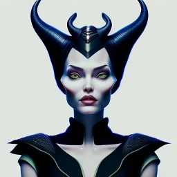 Portrait of old wiched with horns maleficent style " enchantress Morgan" with and mid-12th century elegant apparel.extremely detailed face,black clear Big eyes,perfectly centered image,intricate detail.korra character face style.and Kilian Eng art color