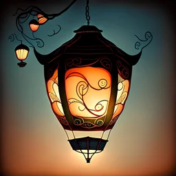 flying lantern stylized