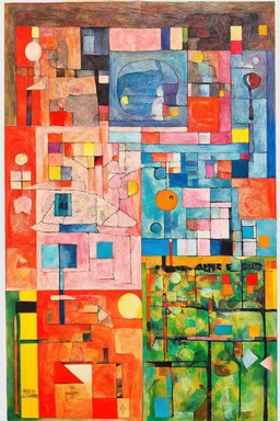Negativity bias keeping you trapped; A mashup of the styles of Paul Klee and Philip Guston