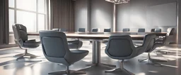 closeup chair in conference room, 16k, 3d rendering, expressively detailed, futuristic, politics, dynamic light, expressive lighting,