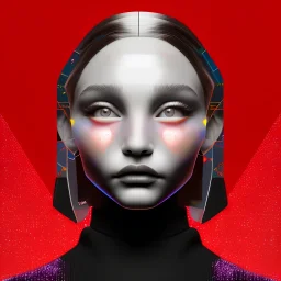 Maddie Ziegler , piercing. rounded face. Mid portrait. jacket made with transparent bag of air. /imagine prompt: Artstation, Light Mode:: 8K:: Happy Accidents::10 Phosphor Display, Cinematic Lighting, Glossy, Normal Map, Ray Tracing Reflections, RGB Displacement, RTX --stop 93. head fit inside picture.