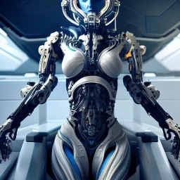 photo of a very very very very very very detailed cyborg girl on a space ship, warframe armor, scifi, professionally color graded, interesting angle, sharp focus, 8 k high definition, insanely detailed, intricate, innocent, art by stanley lau and artgerm and h. r. giger