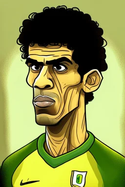 Bruno Guimarães Brazilian football player ,cartoon 2d