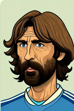 Andrea Pirlo Italian football coach ,cartoon 2d