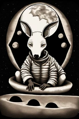 Prompt: real Aardvarks sit comfortably on the dark side of the moon