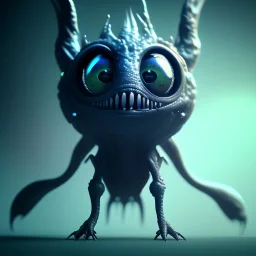 Cute fluid ink creature, big black eyes, unreal engine 5, 8k resolution, photorealistic, ultra detailed