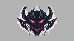 minimalistic cyberpunk demon logo