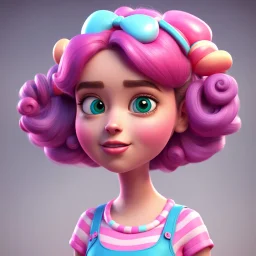 candy girl teenager, stylized 3d. pixar