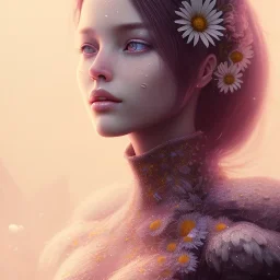 daisy beautiful girl,utra realistic,highly detailed, masterpiece, sharp focus, insanely detailed, honeybee, fantasy art, intricate detailed, elegant, fog, Special Lighting, Vibrant, color Scheme, forest, unreal engine 5, trending on artstation