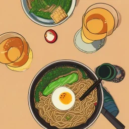 ramen with beer drink