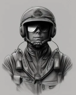 Pencil Sketch of a U.S Marine