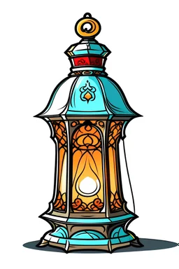 A cartoon image of one Ramadan lantern