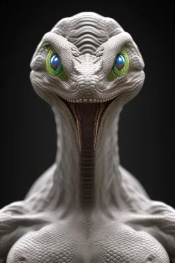 snake alien, head,8 eyes, evil, 8k, with hairs, finely detailed, photo realistic