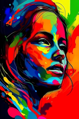 abstract colorfull scene portrait