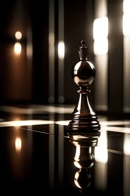 an image of a pawn standing in front of the mirror with the reflection being a queen