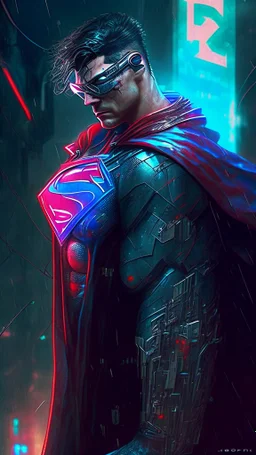 cyberpunk inspired superman