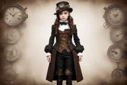 Маловидный наряд девушки, в стиле стимпанка