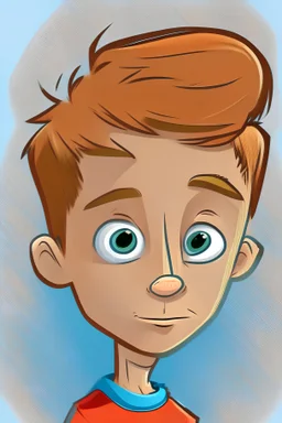 Young boy portrait in cartoon style.