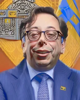 Caricatura del retrato de Gustavo Petro, presidente de Colombia, finamente detallada, hiper realista, 8k