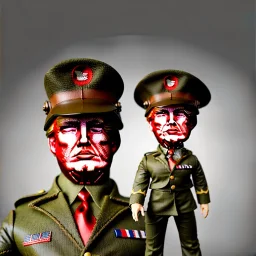 G.I. Donald trump face toy doll soldier, gun ,boots, helmet