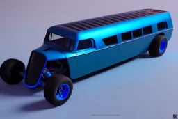 futuristic themed blue hot rod wagon