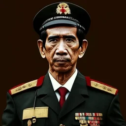 Joko Widodo The president of Republic Indonesia in militiary bloodpunk style