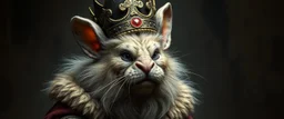 king troll mouse rabbit in style of Rembrandt and Fallout 4, with motion blur