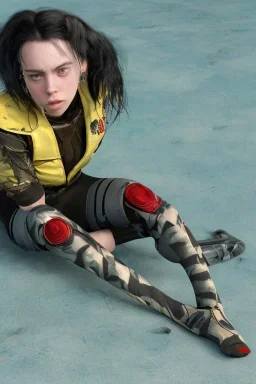 Billie Eilish, in stockings