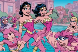 pink swimming Wonder Woman Teen Titans Go