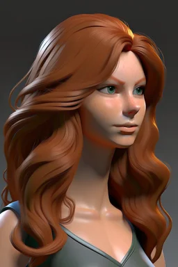 female 3d character hair